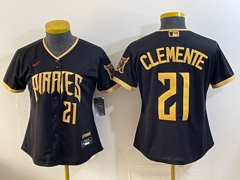 Youth Pittsburgh Pirates #21 Clemente black Game 2026 Nike MLB Jersey 051904->women mlb jersey->Women Jersey